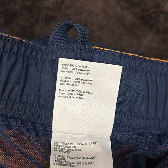 Speedo Men’s Blue w Orange Tie Waist Marina Sport VaporPlus 9” Swim Trunks Small - Picture 9 of 9